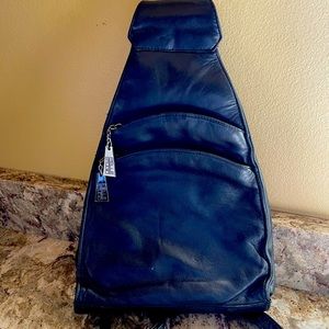 Leather backpack purse